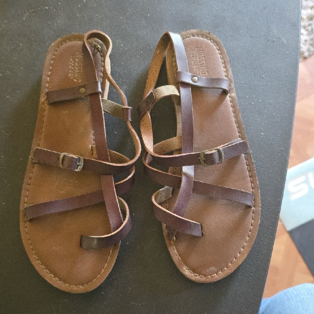 Brown Leather Strappy Sandals Size 7 Mossimo Sabdals